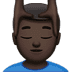 💆🏿‍♂️ man getting massage: dark skin tone display on Apple